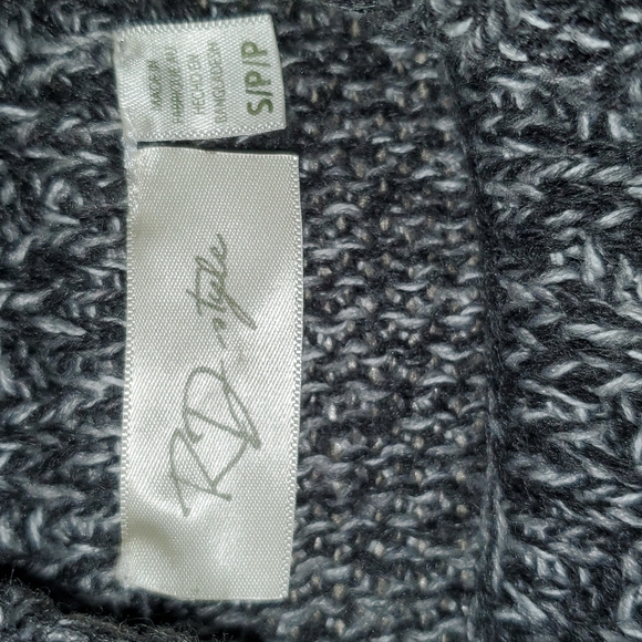 RD Style Oversized Pullover Knit Turtleneck Poncho with Sleeves Small Lagenlook - Picture 3 of 8